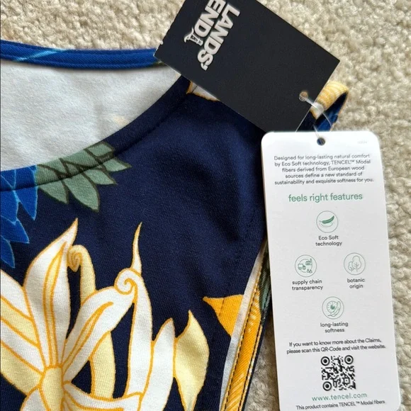 NEW Lands' End Women's Cotton Modal Sleeveless Tie Waist Maxi Dress - Picture 7 of 13